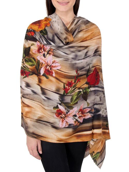 multi colored woolen stole - 14521467 - Standard Image - 1