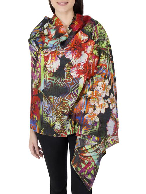 multi colored woolen stole - 14521469 - Standard Image - 1