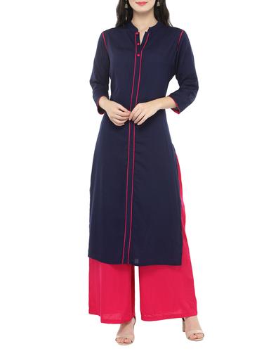 indigo piping kurta - 14521487 - Very Small Image - 1