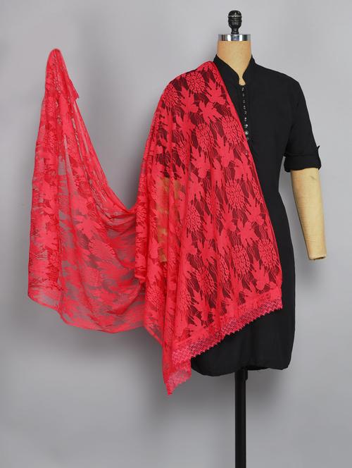 red net woven dupatta - 14521562 - Very Small Image - 1