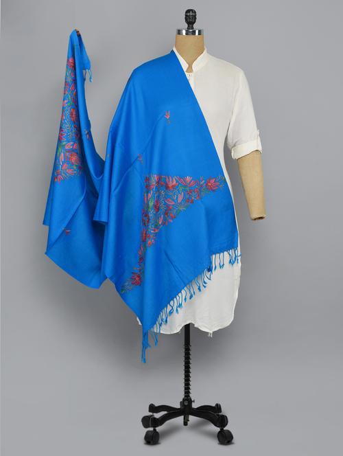 blue woolen shawl - 14521594 - Standard Image - 1
