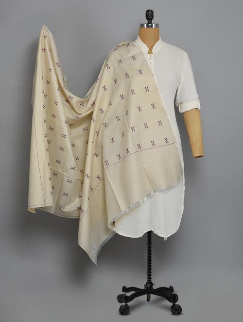 white acro woolen shawl - 14521605 - Standard Image - 1