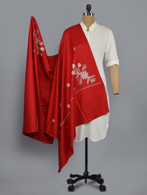 red woolen shawl - 14521611 - Standard Image - 1