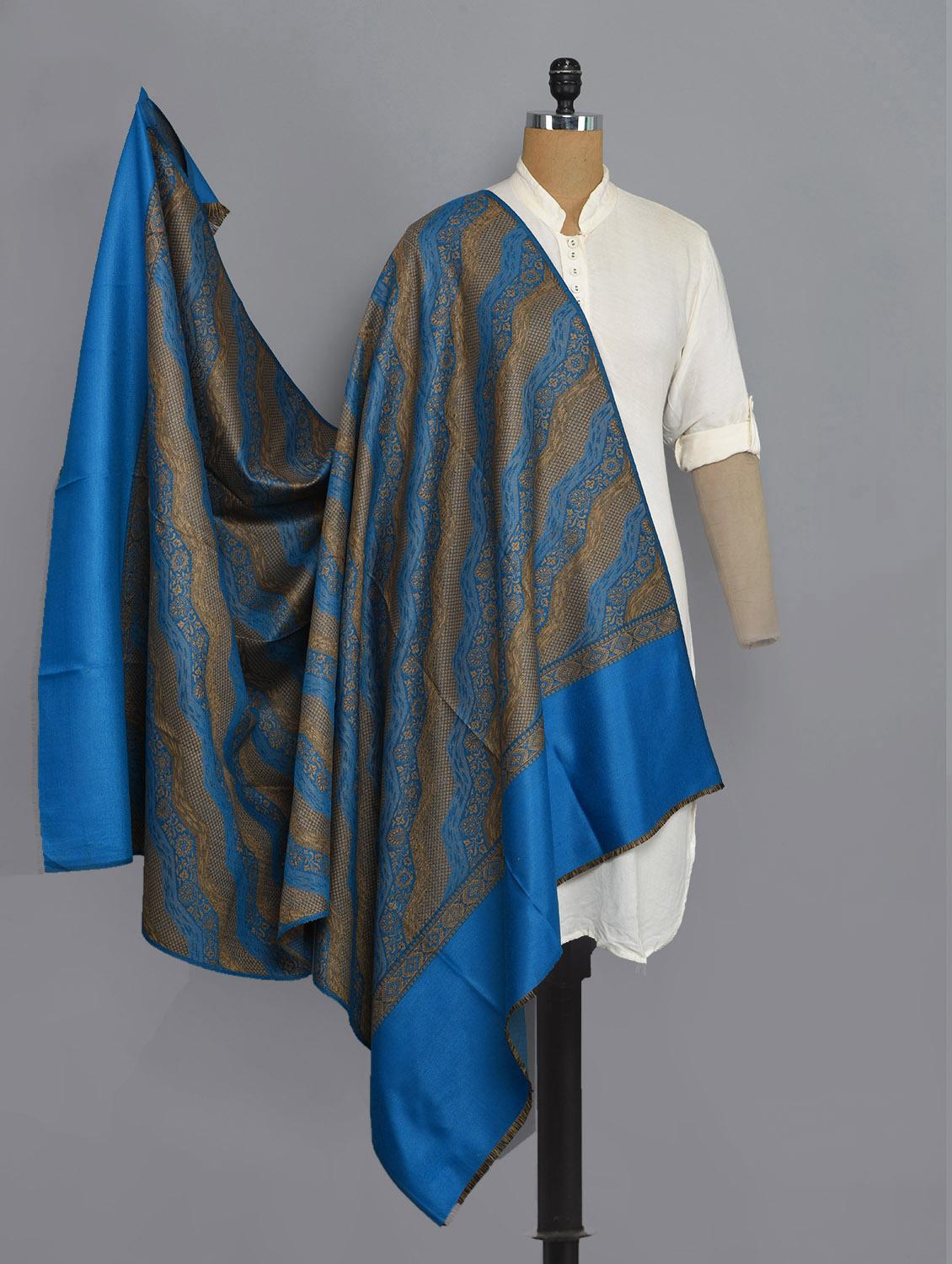 blue woolen shawl - 14521636 - Zoom Image - 1