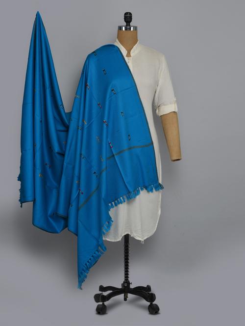 blue thread work shawl - 14521644 - Standard Image - 1