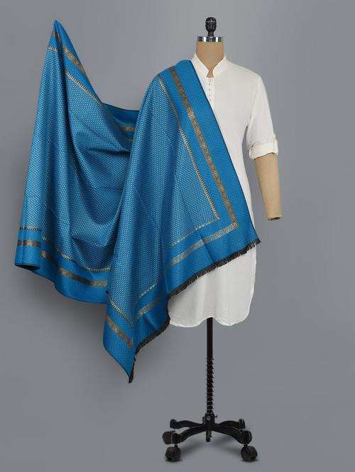 blue wool blend shawl - 14521668 - Standard Image - 1
