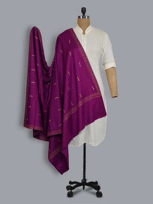 Purple embroidered shawl - 14521708 - Standard Image - 1