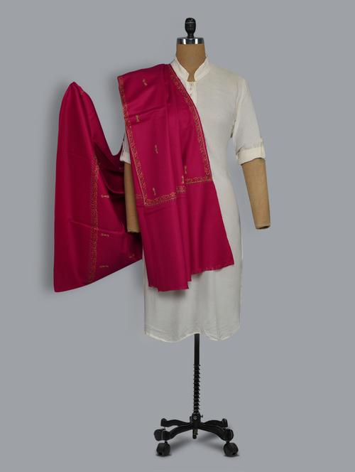 pink embroidered shawl - 14521711 - Standard Image - 1