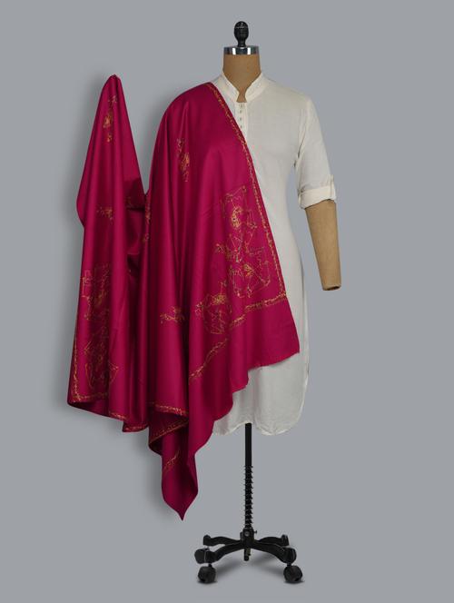 pink embroidered shawl - 14521722 - Standard Image - 1