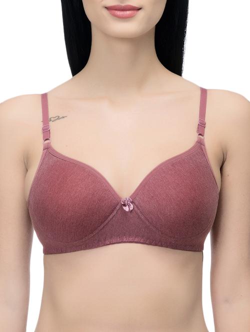 maroon solid bra - 14521731 - Standard Image - 1