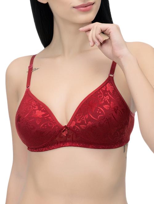 maroon solid bra - 14521749 - Very Small Image - 1