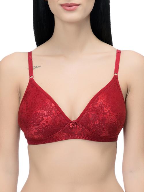 maroon solid bra - 14521767 - Standard Image - 1