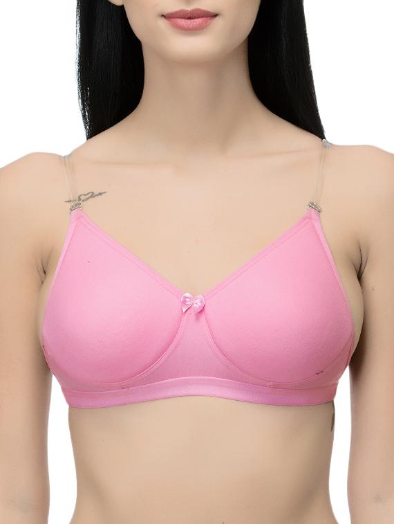 pink solid backless bra - 14521785 - Zoom Image - 1
