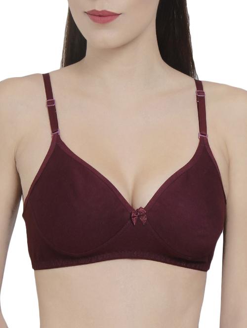 maroon solid bra - 14521799 - Standard Image - 1