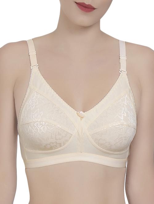 beige cotton blend minimizer bra - 14521807 - Standard Image - 1
