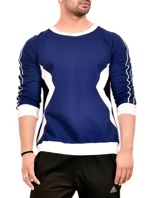 YAYA dark blue fleece t-shirt - 14522754 - Very Small Image - 1
