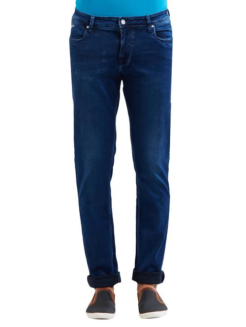 blue cotton washed jeans - 14525627 - Very Small Image - 1