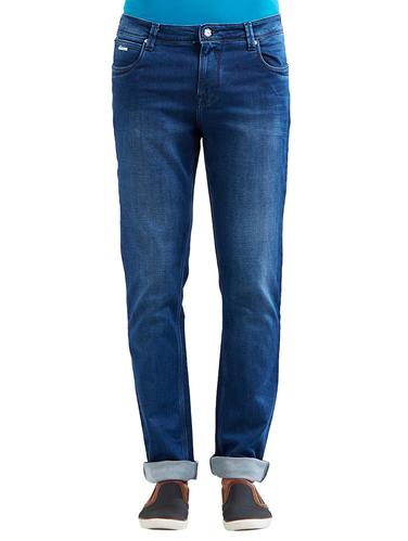 blue cotton washed jeans - 14525629 - Very Small Image - 1