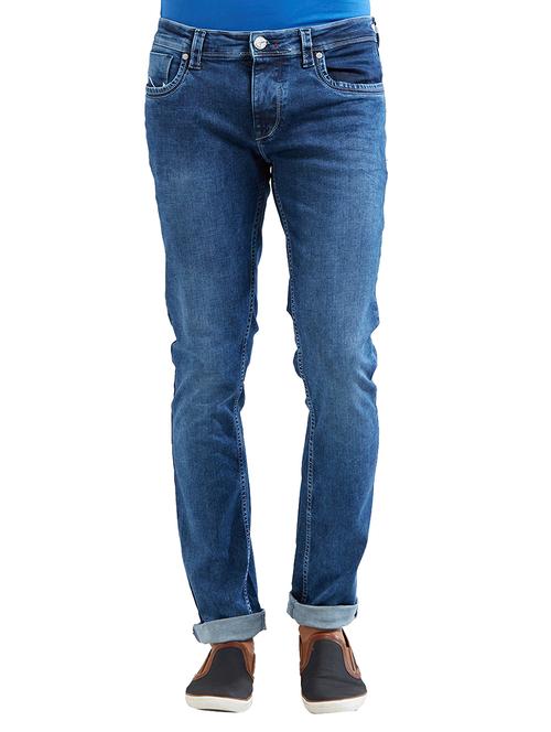 blue cotton washed jeans - 14525632 - Very Small Image - 1