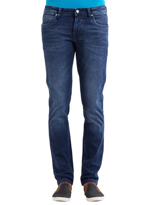 blue cotton washed jeans - 14525637 - Very Small Image - 1