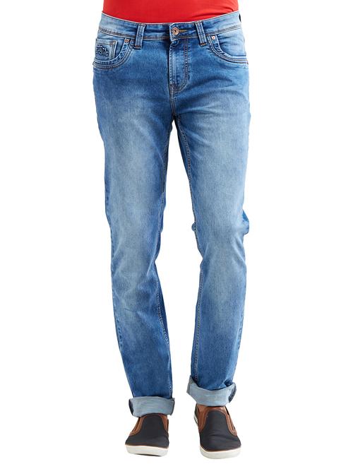 blue cotton washed jeans - 14525645 - Very Small Image - 1