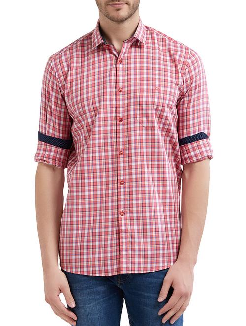 red cotton casual shirt - 14525671 - Standard Image - 1