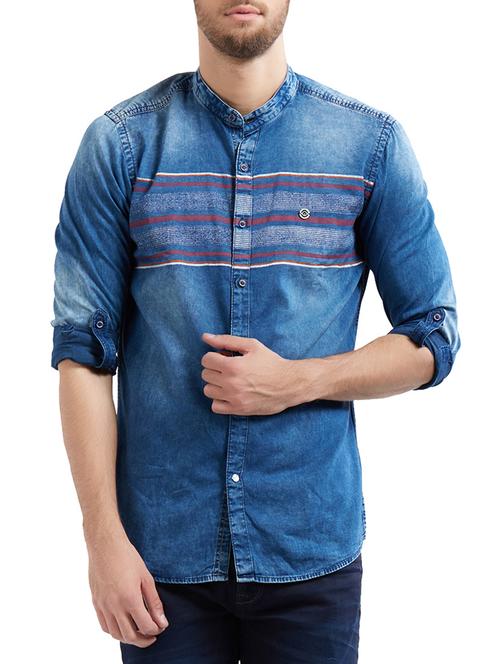 blue cotton casual shirt - 14525704 - Very Small Image - 1