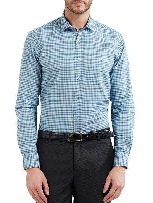 blue cotton casual shirt - 14525715 - Very Small Image - 1
