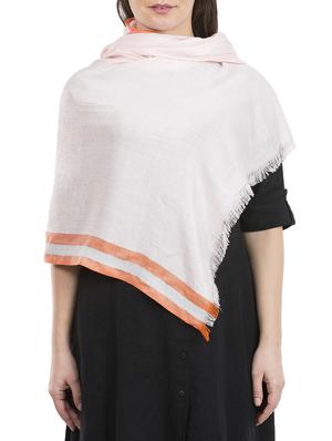 white pure silk stole - 14526656 - Standard Image - 2