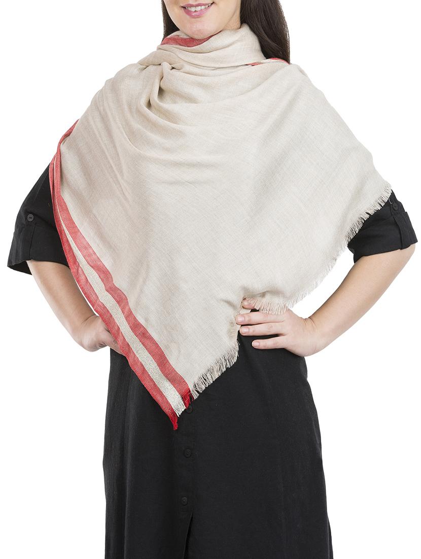 white pure silk stole - 14526657 - Zoom Image - 2
