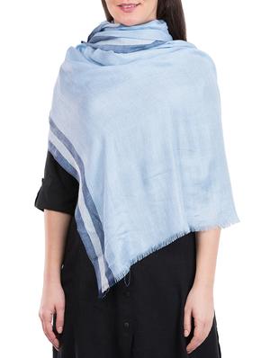 light blue pure silk stole - 14526658 - Standard Image - 2