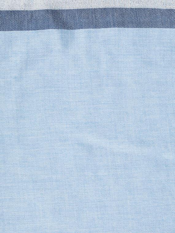 light blue pure silk stole - 14526658 - Zoom Image - 3