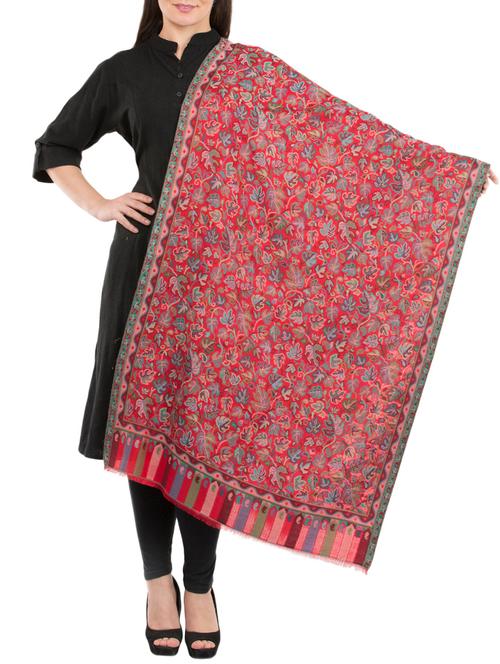 red pure silk stole - 14526660 - Standard Image - 1
