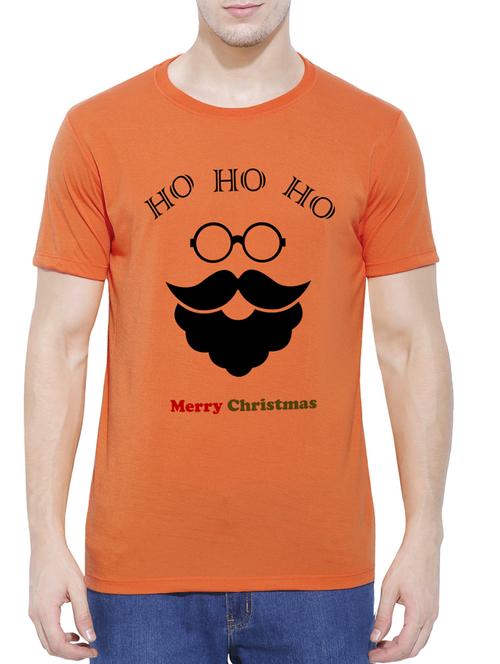 orange cotton chest print t-shirt - 14526805 - Standard Image - 1