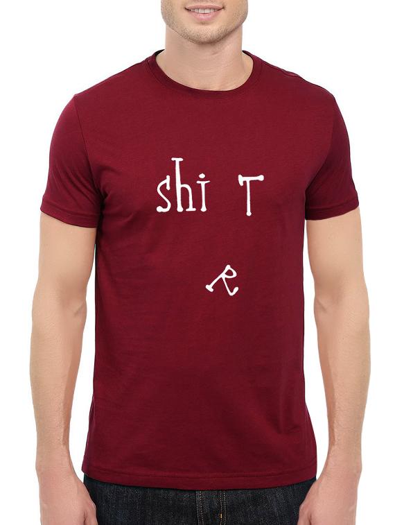 maroon cotton t-shirt - 14526849 - Zoom Image - 1