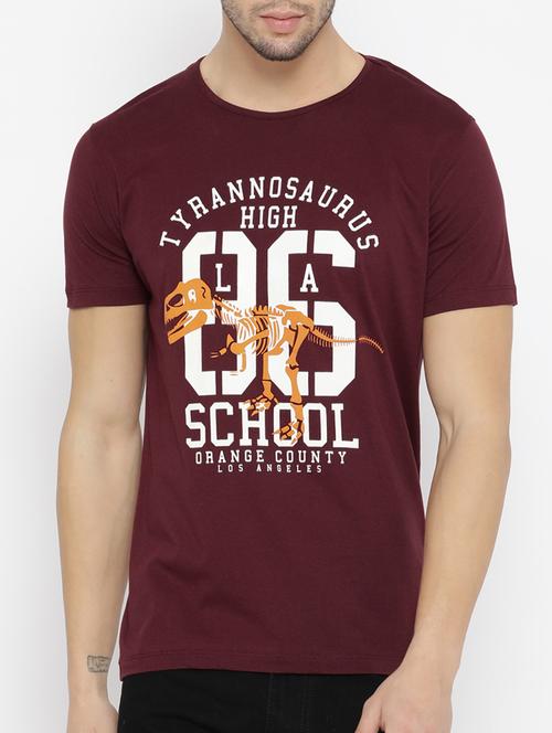 maroon cotton t-shirt - 14526931 - Very Small Image - 1