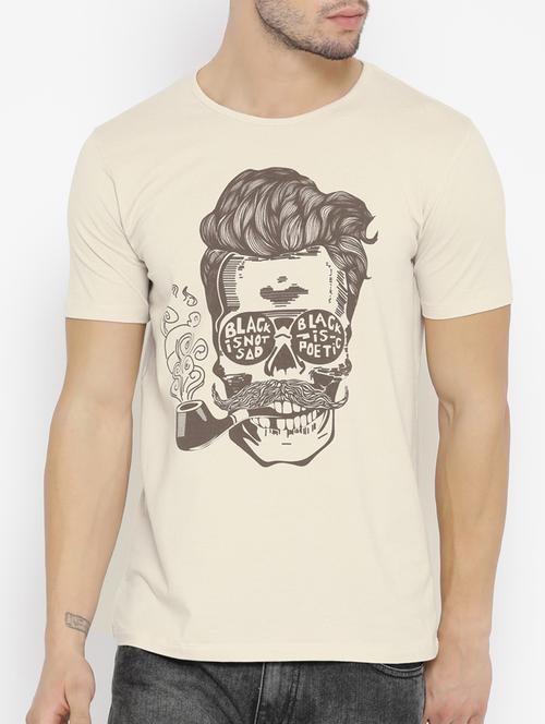 beige cotton t-shirt - 14526941 - Very Small Image - 1