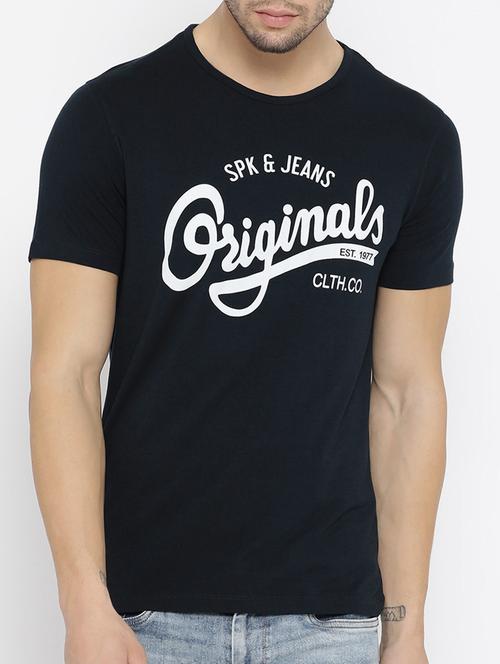 navy blue cotton t-shirt - 14526953 - Very Small Image - 1