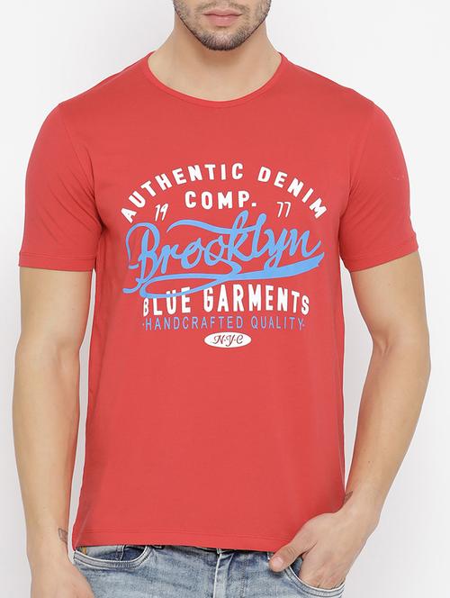 red cotton t-shirt - 14526955 - Very Small Image - 1