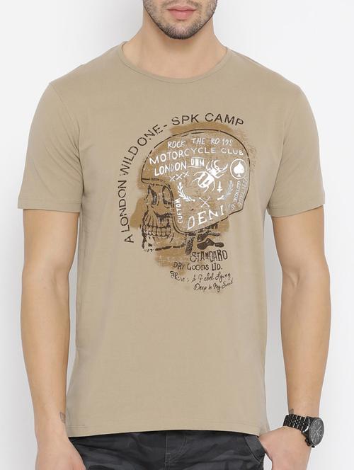 beige cotton t-shirt - 14526961 - Very Small Image - 1