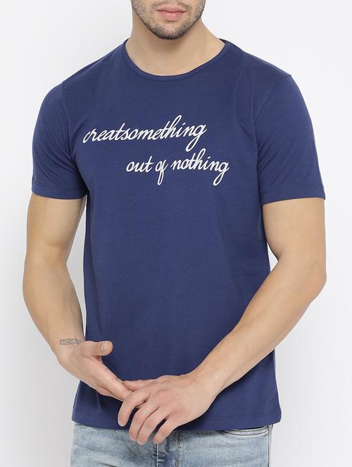 navy blue cotton t-shirt - 14526966 - Very Small Image - 1
