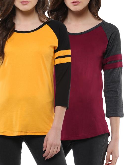 set of 2 multicolored cotton tees - 14526979 - Very Small Image - 1