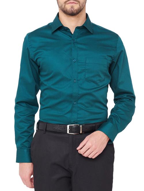 green cotton formal shirt - 14527214 - Very Small Image - 1