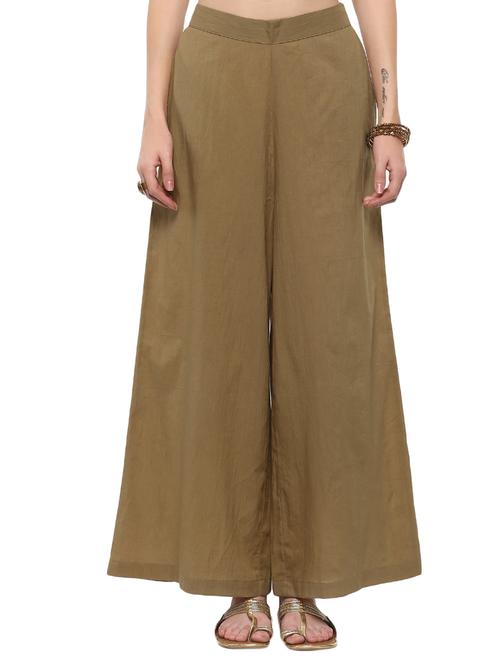 brown cotton palazzos - 14527274 - Very Small Image - 1