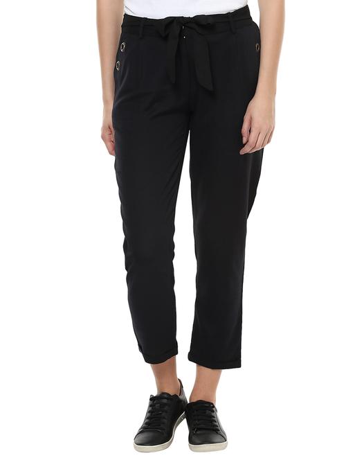 black flat front trouser - 14527281 - Standard Image - 1
