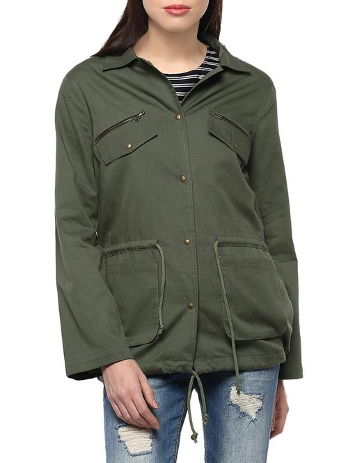 green cotton military jacket - 14527291 - Very Small Image - 1