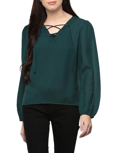 eyelet lace-up solid top - 14527301 - Very Small Image - 1