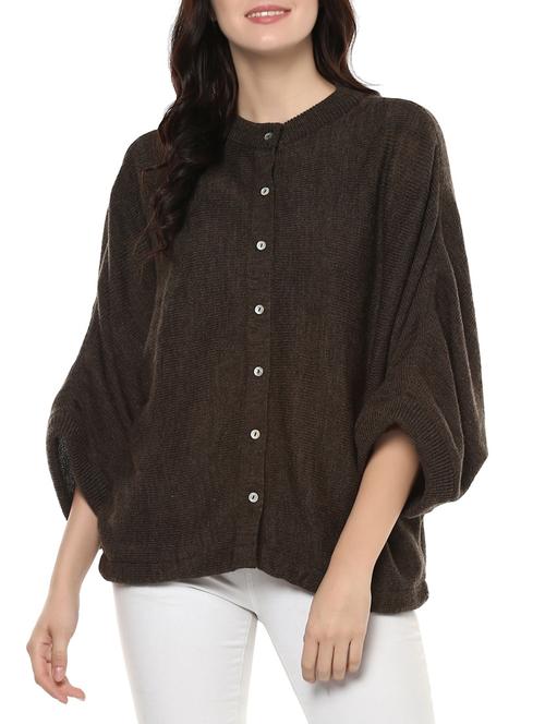 brown acrylic cardigan - 14527303 - Standard Image - 1