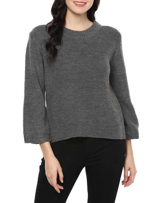 grey acrylic regular pullover - 14527313 - Standard Image - 1