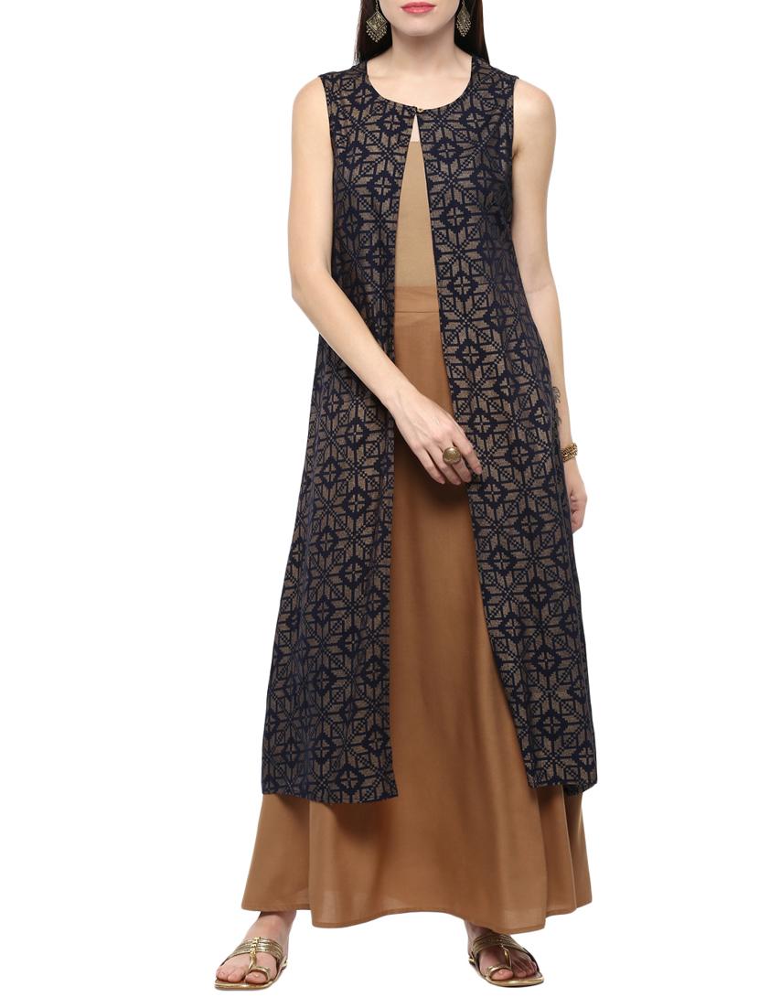 blue viscose regular long shrug - 14527358 - Zoom Image - 1